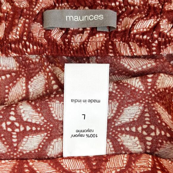 Maurices Rust Orange Boho Long Maxi Skirt NWT - Picture 8 of 8